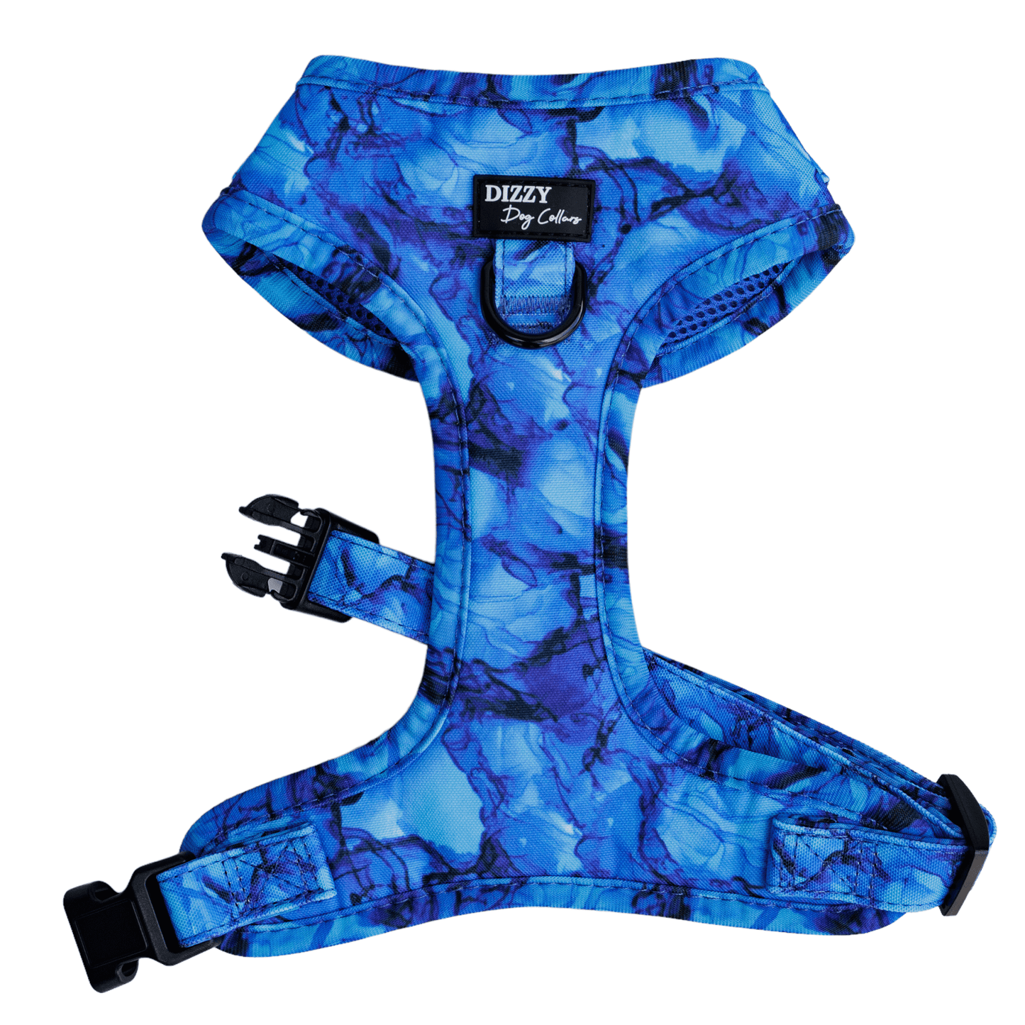 DOG HARNESS | Blue Marble | Neck Adjustable Dog Harness