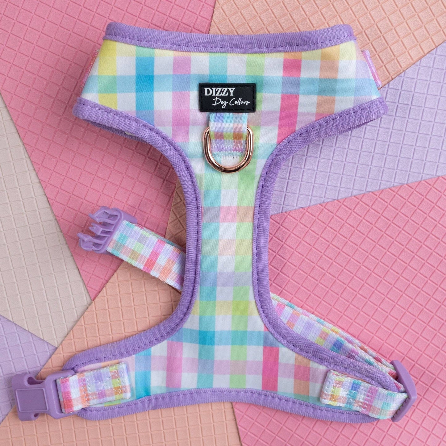 DOG HARNESS | Sherbet Gingham | Neck Adjustable Dog Harness
