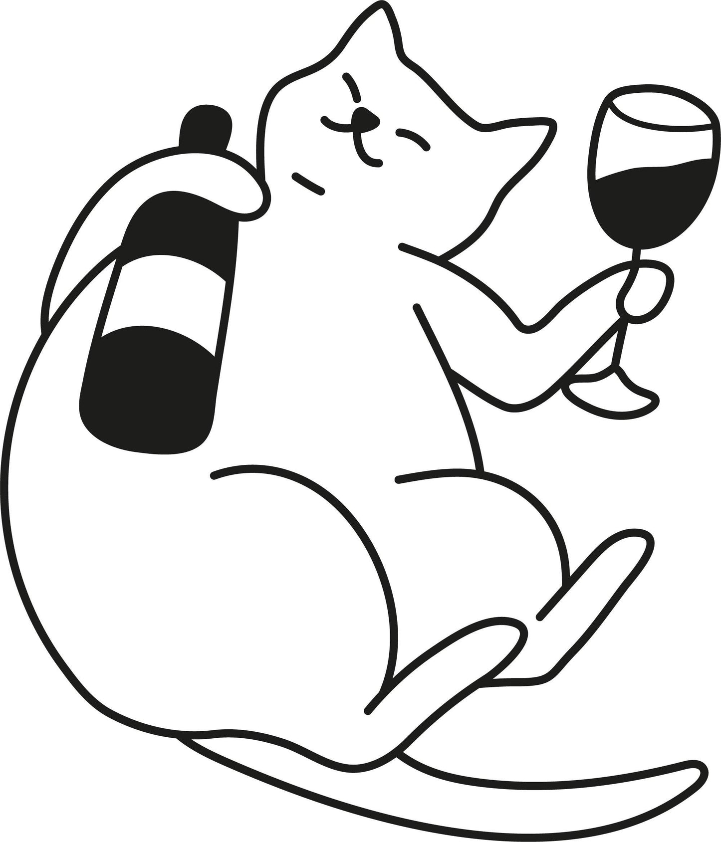 Wine Cat -Decal