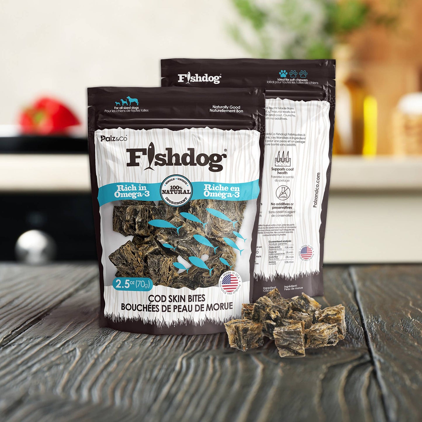 Fishdog Cod Bites Cubes, 2.5 oz
