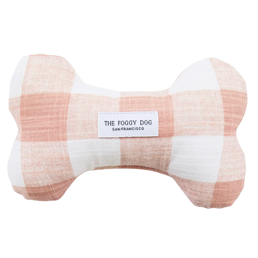 Blush Pink Dog Bone Squeaky Toy