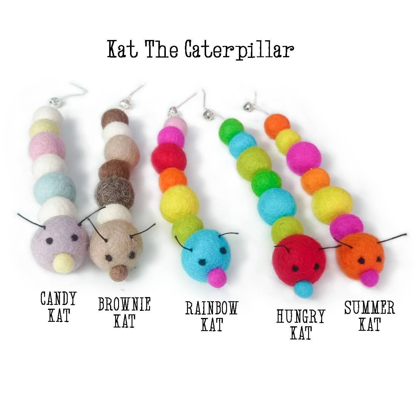 CANDY Caterpillar Eco Wool Toys (pastel colors)
