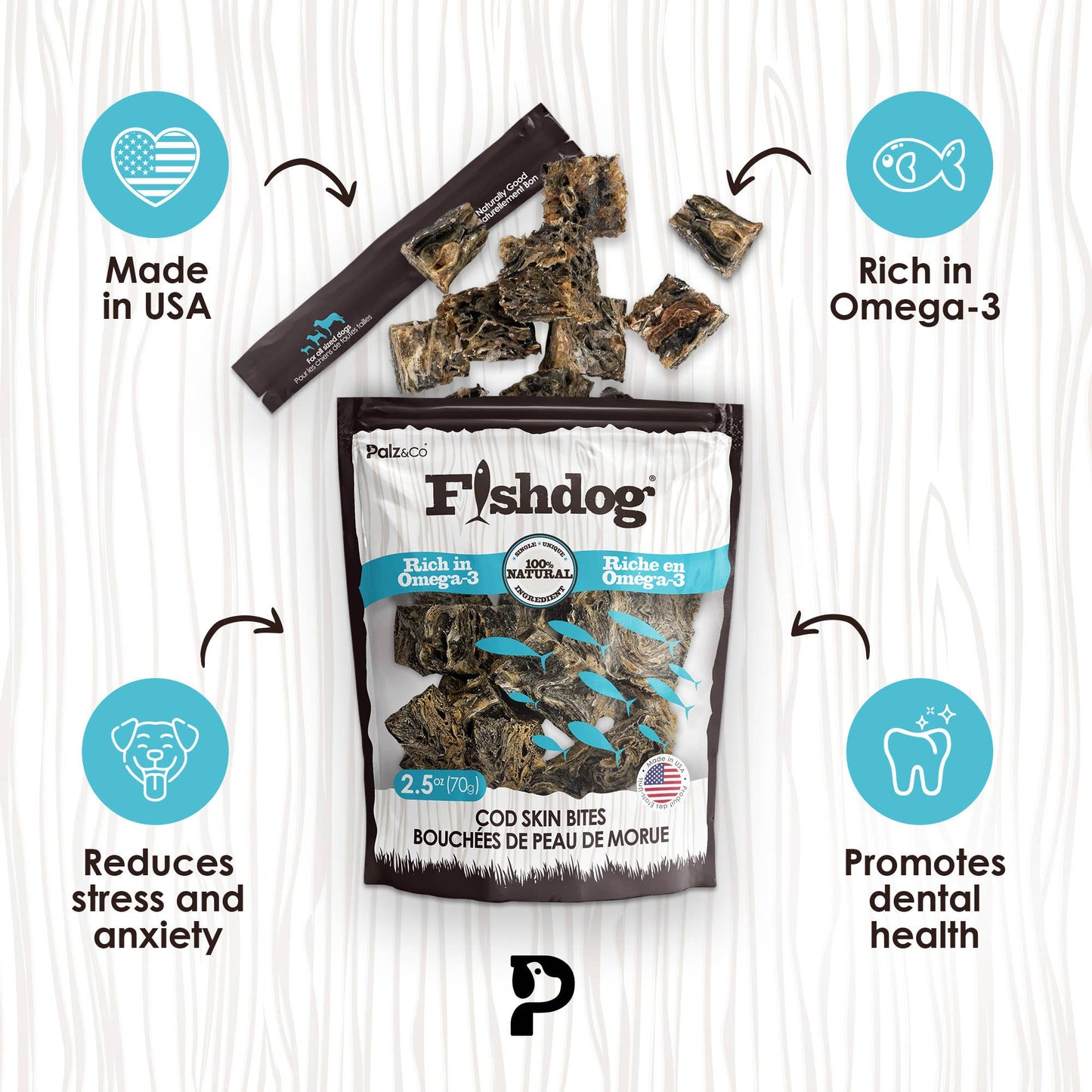 Fishdog Cod Bites Cubes, 2.5 oz