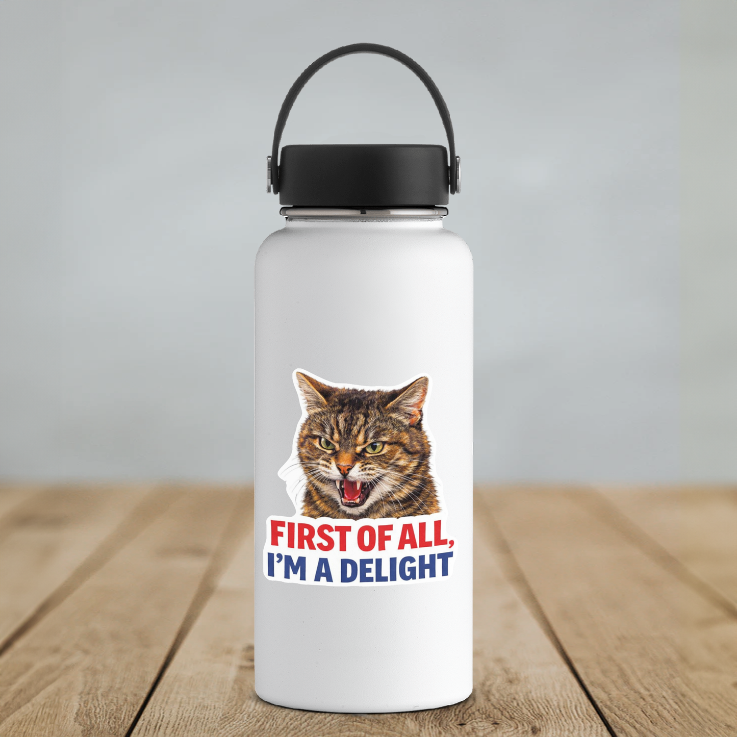 Funny Cat Attitude Sticker First Of All Im A Delight