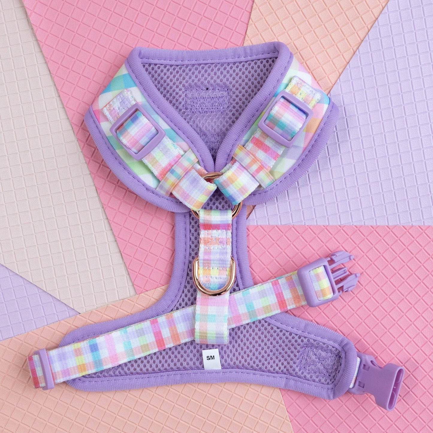 DOG HARNESS | Sherbet Gingham | Neck Adjustable Dog Harness