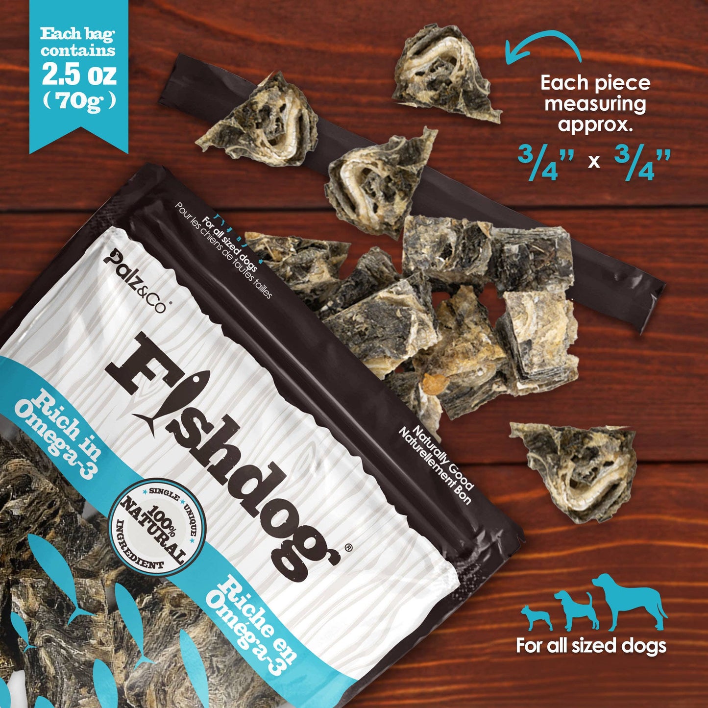 Fishdog Cod Bites Cubes, 2.5 oz