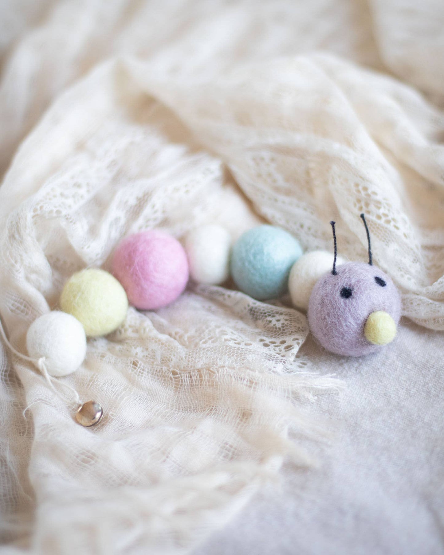 CANDY Caterpillar Eco Wool Toys (pastel colors)