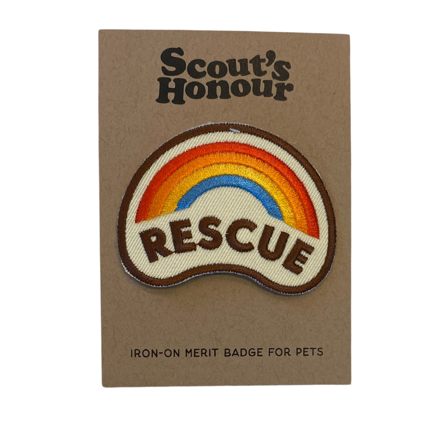 Rescue Iron-On Merit Badge for Pets