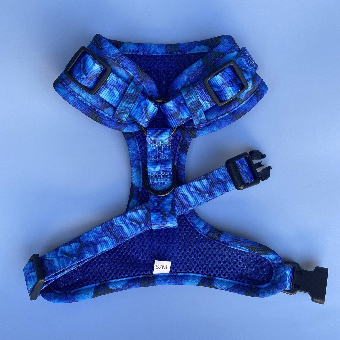 DOG HARNESS | Blue Marble | Neck Adjustable Dog Harness