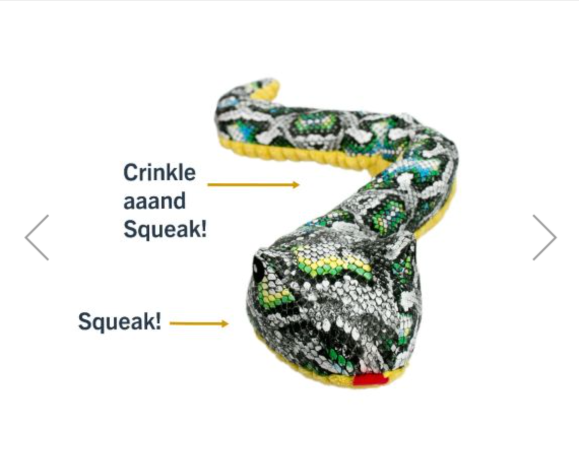 Plush Snake Squeaker Toy