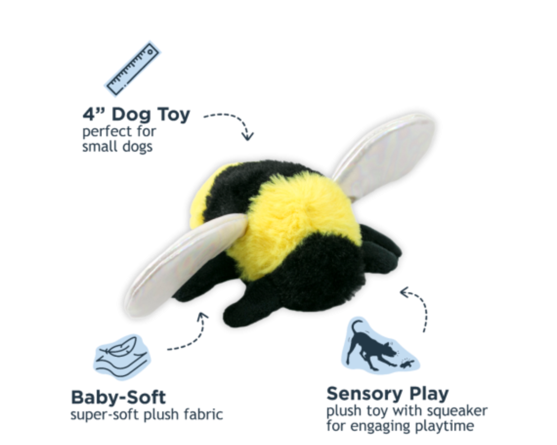 Plush Squeaker Bee Toy