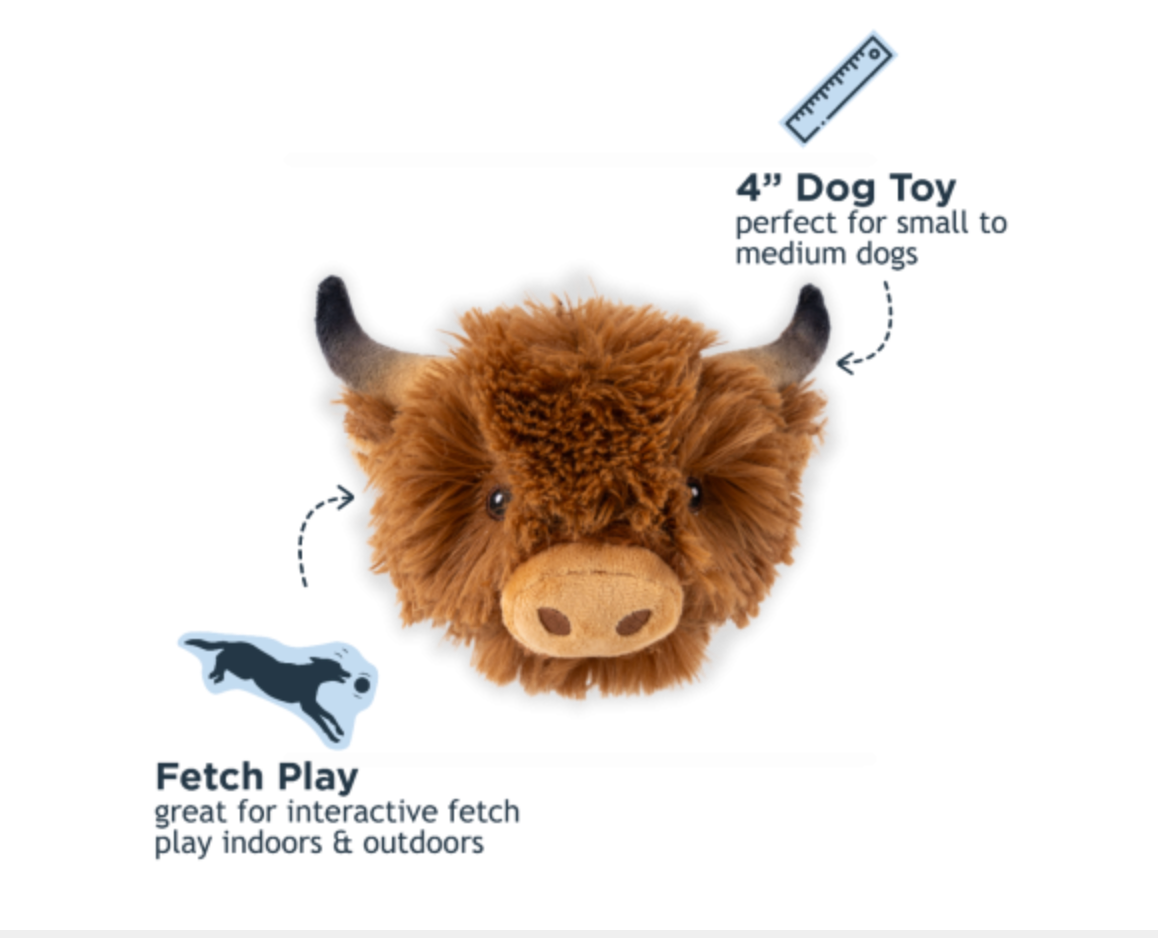 Highland Cow Head 2-in-1 Dog Toy