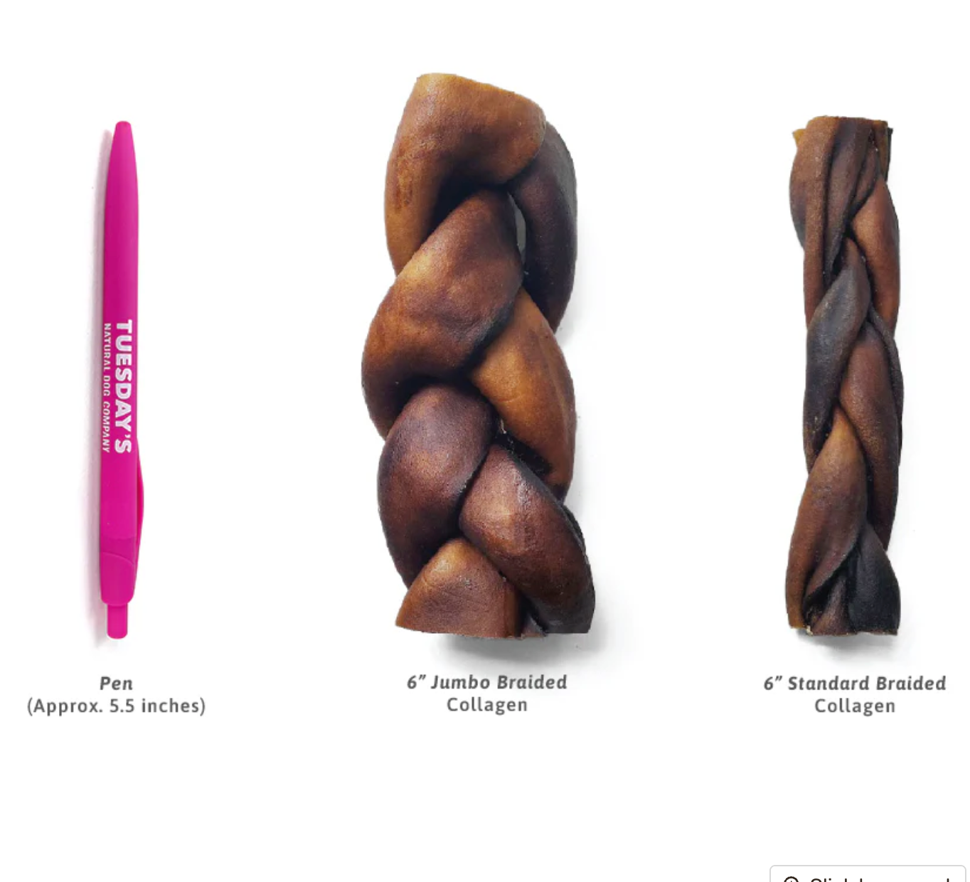 6" Jumbo Braided Collagen Sticks (Bulk)