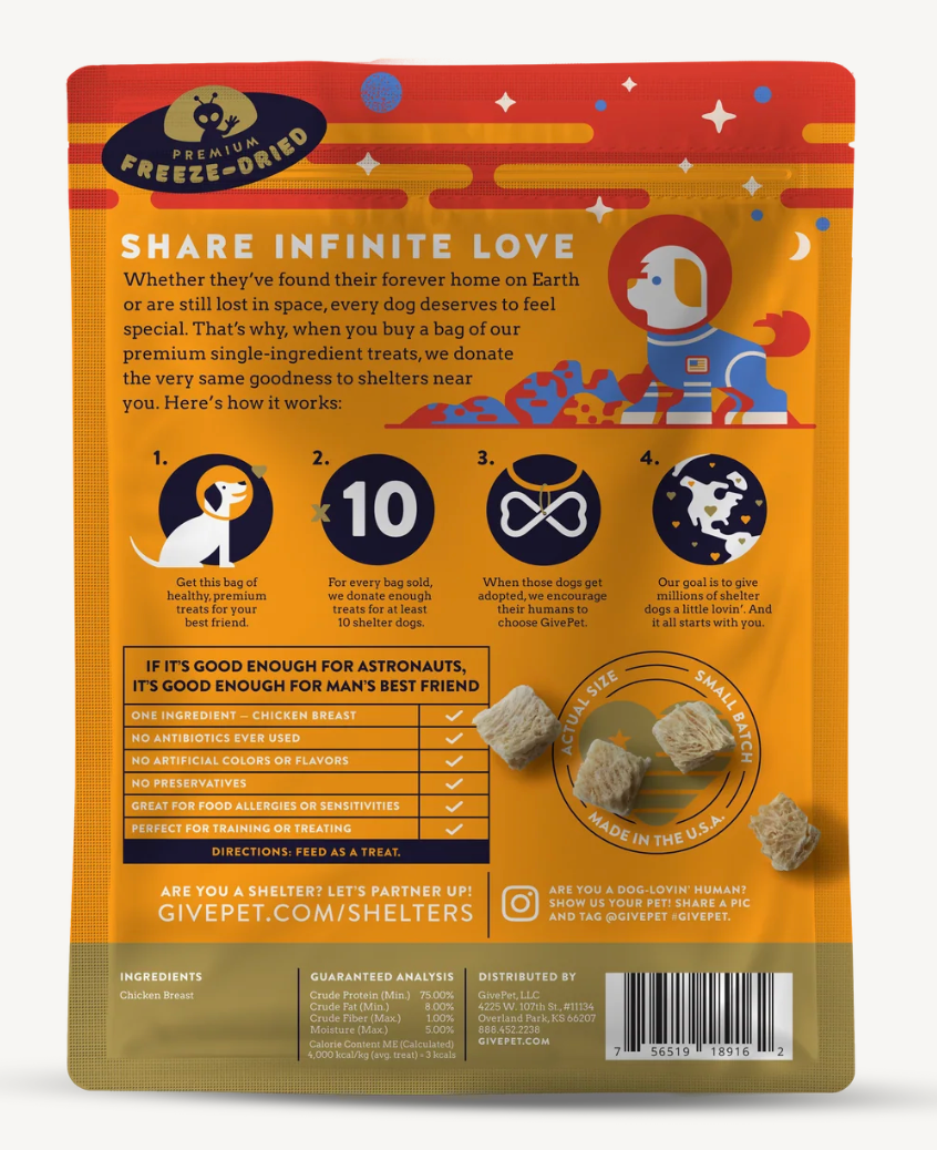 Give Pet - Mars Rover Freeze-Dried Dog Treats, 3oz Bag