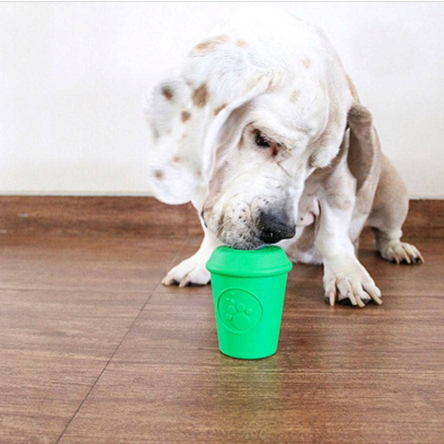 SP Coffee Cup Durable Rubber Chew Toy and Treat Dispenser