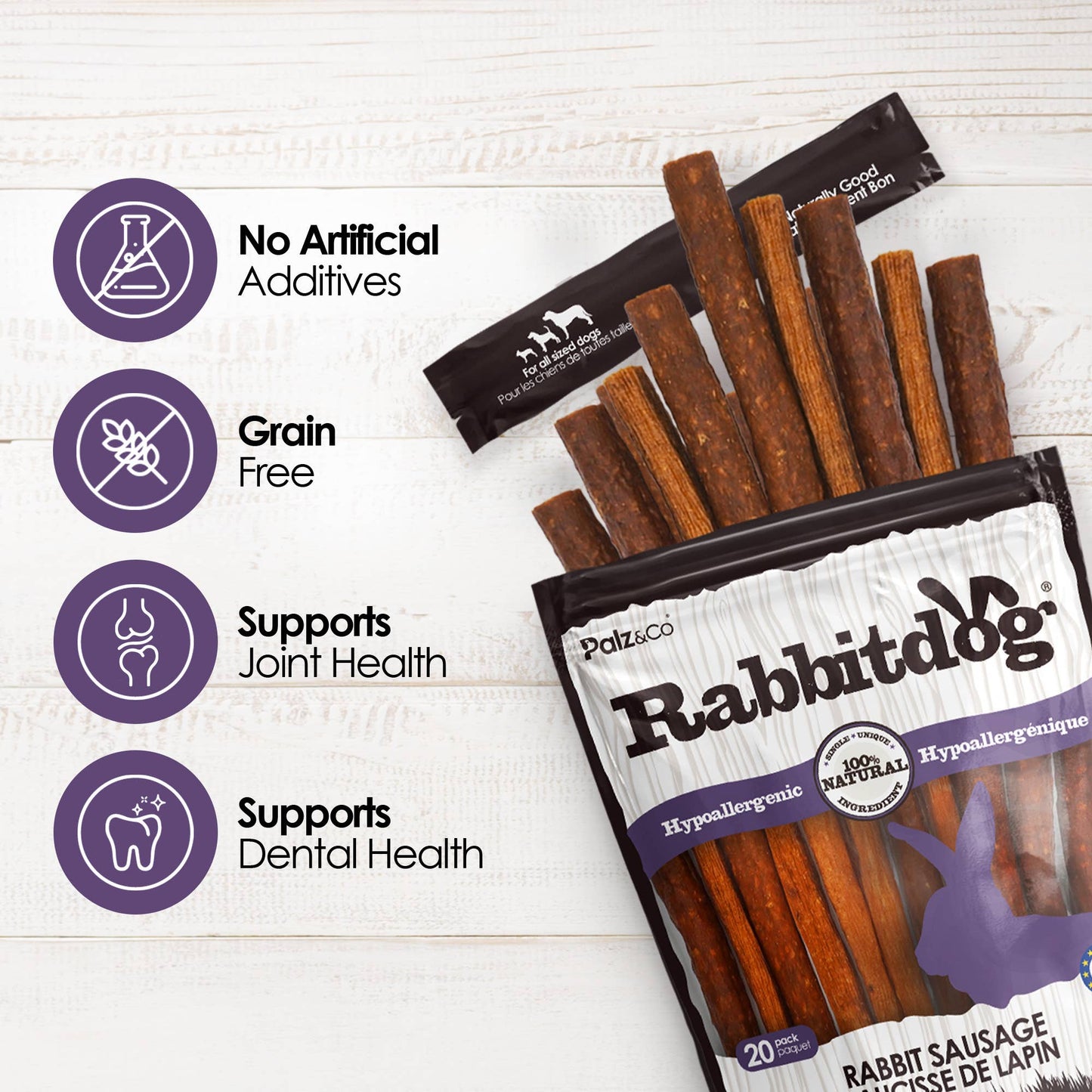 Rabbitdog Rabbit Sausage Dog Treats