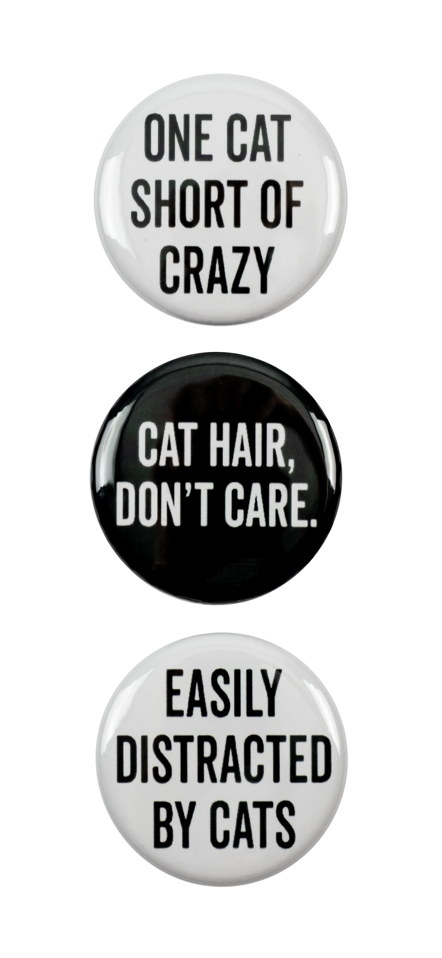 One Cat Short of Crazy Magnets - Set of 3