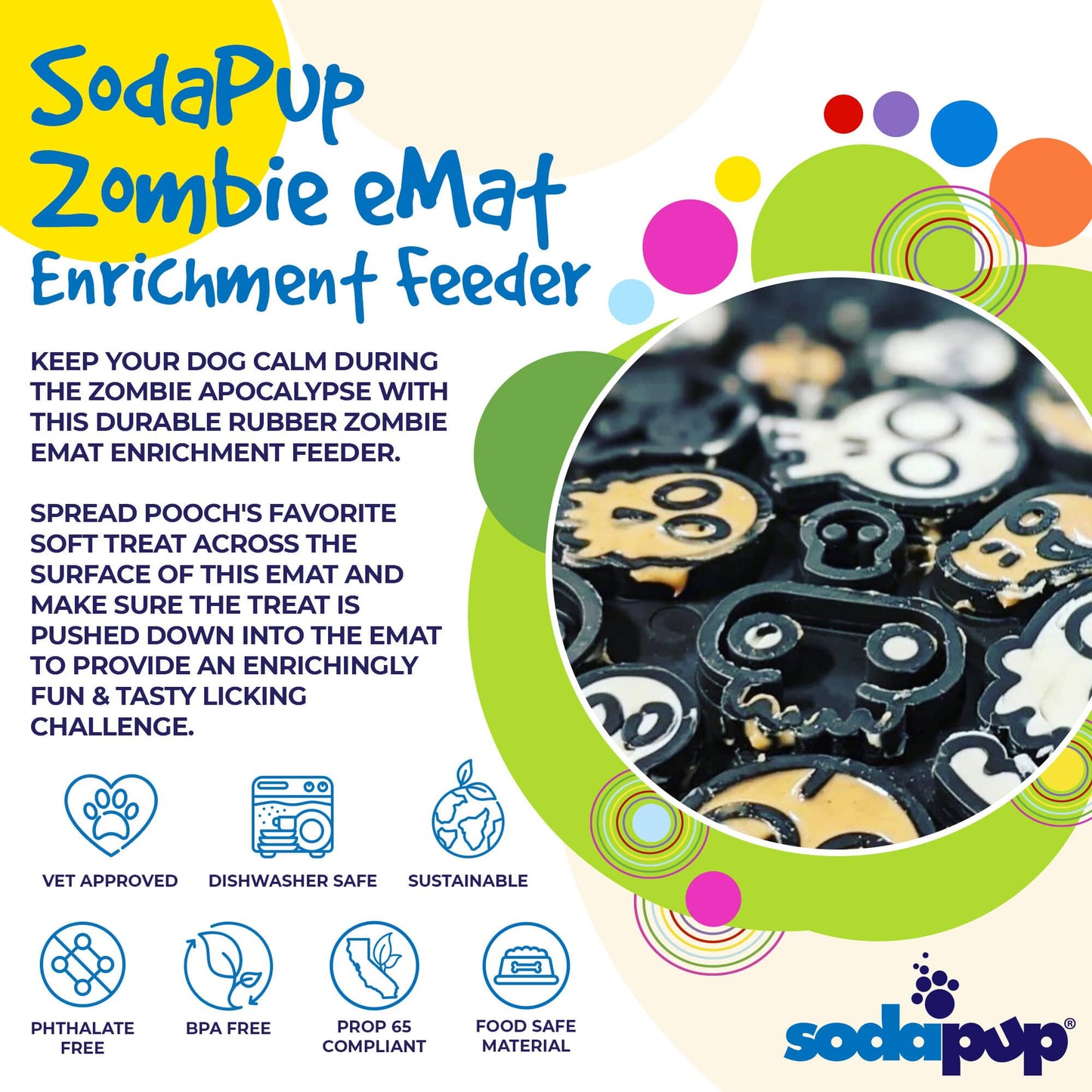 Zombie Halloween Emat Enrichment Licking Mat