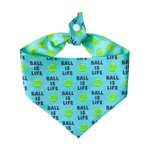 Ball Is Life Reversible Tie On Dog Bandana