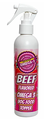 Beef Flavored Dog Food Topper by Flavored Omega 3 Sprays