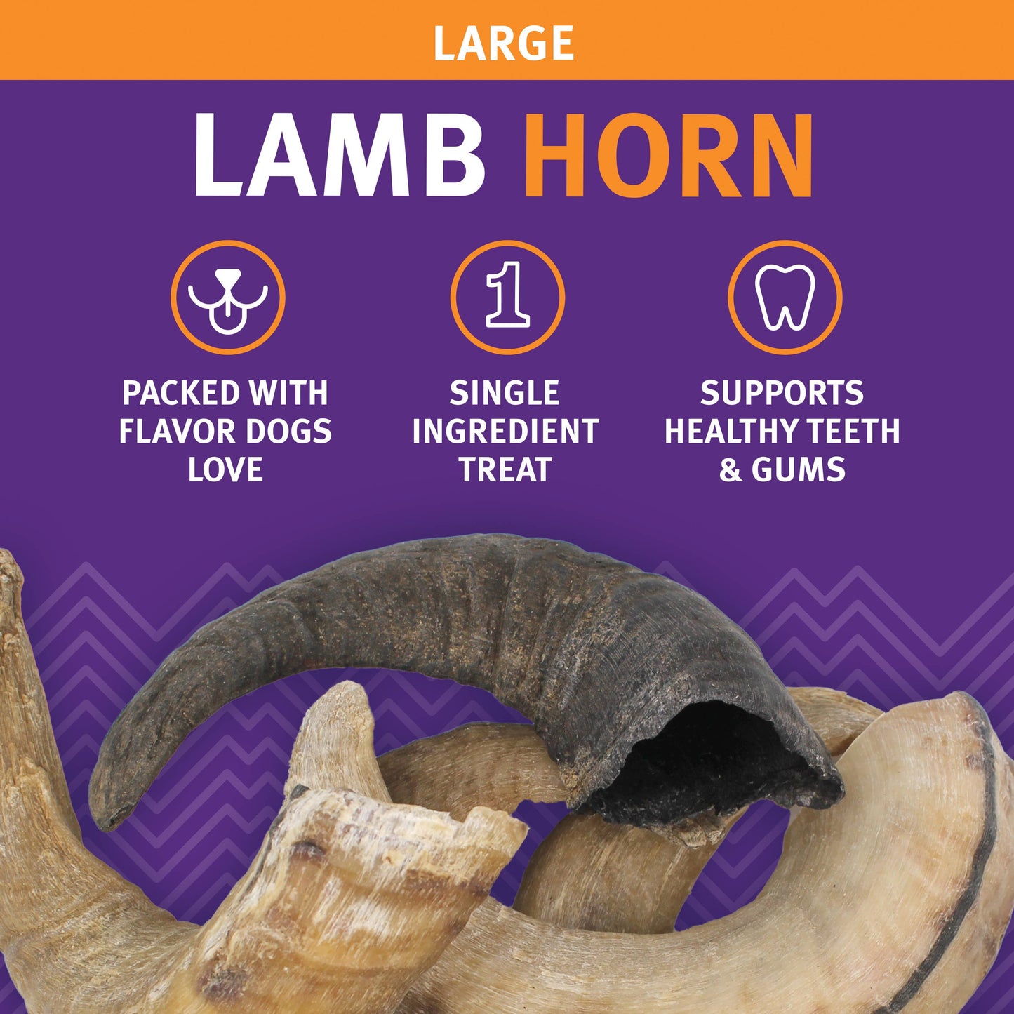 Icelandic+ Large Lamb Horn Dog Treat