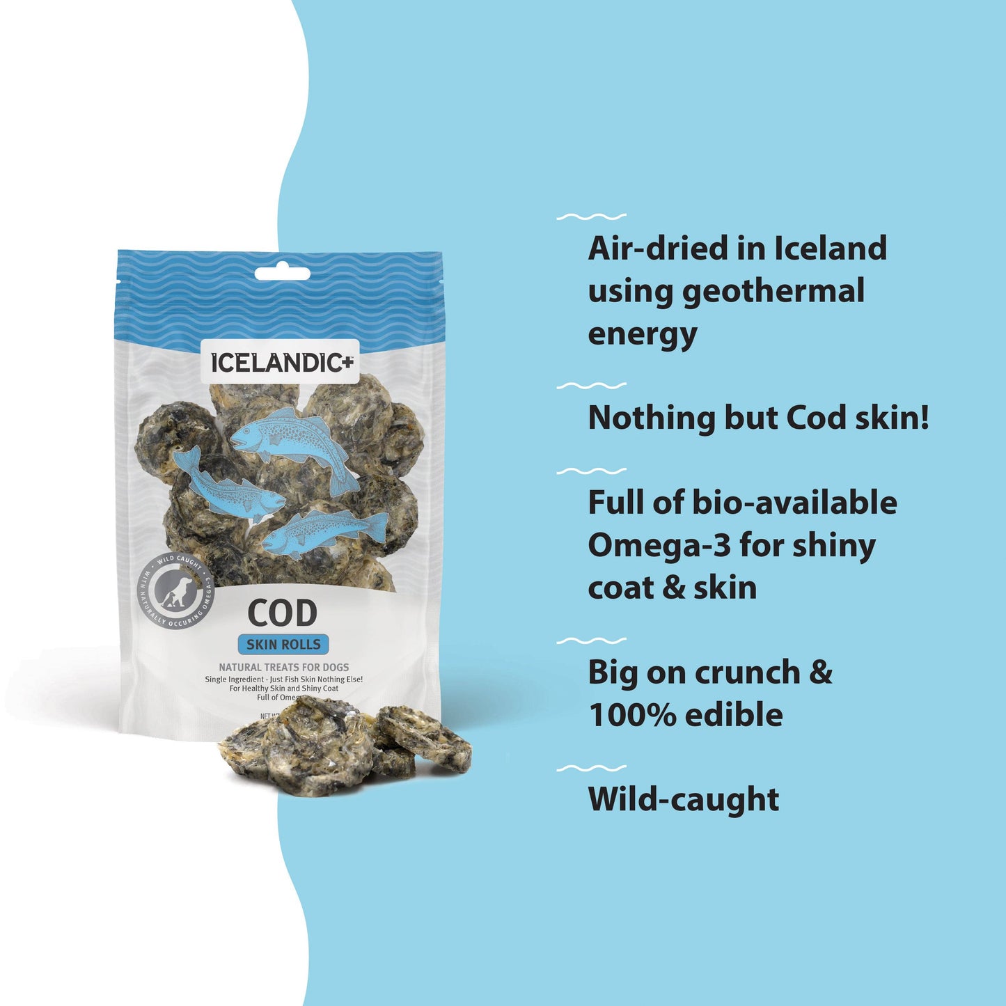 Cod Skin Rolls Dog Treats