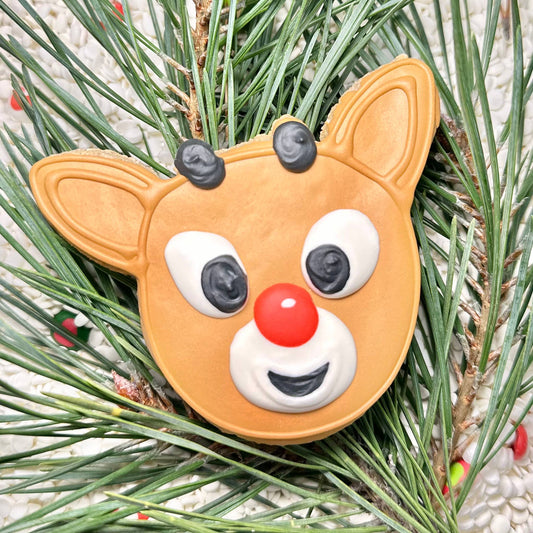 Dog Cookie Christmas Vintage Red Nosed Reindeer