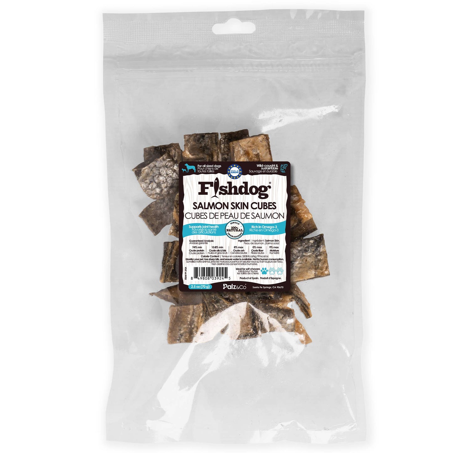 Fishdog Salmon Skin Cube - 2.5 oz (70g)