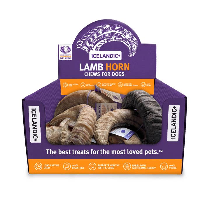 Icelandic+ Large Lamb Horn Dog Treat