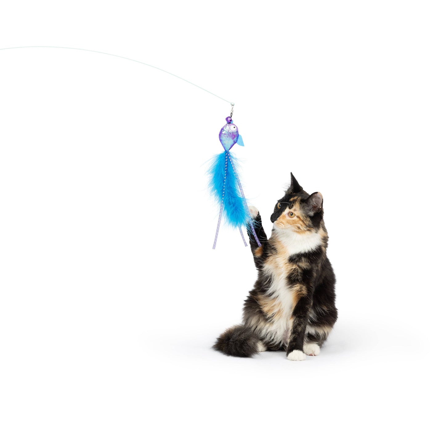 Purple Fishy Feather Teasers 2pk Refill Cat Toy