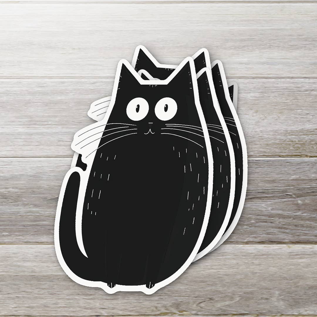 Funny Black Cat Sticker