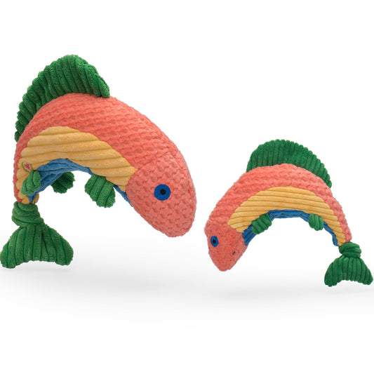 Raucous Rainbow Trout Knottie® Plush Dog Toy