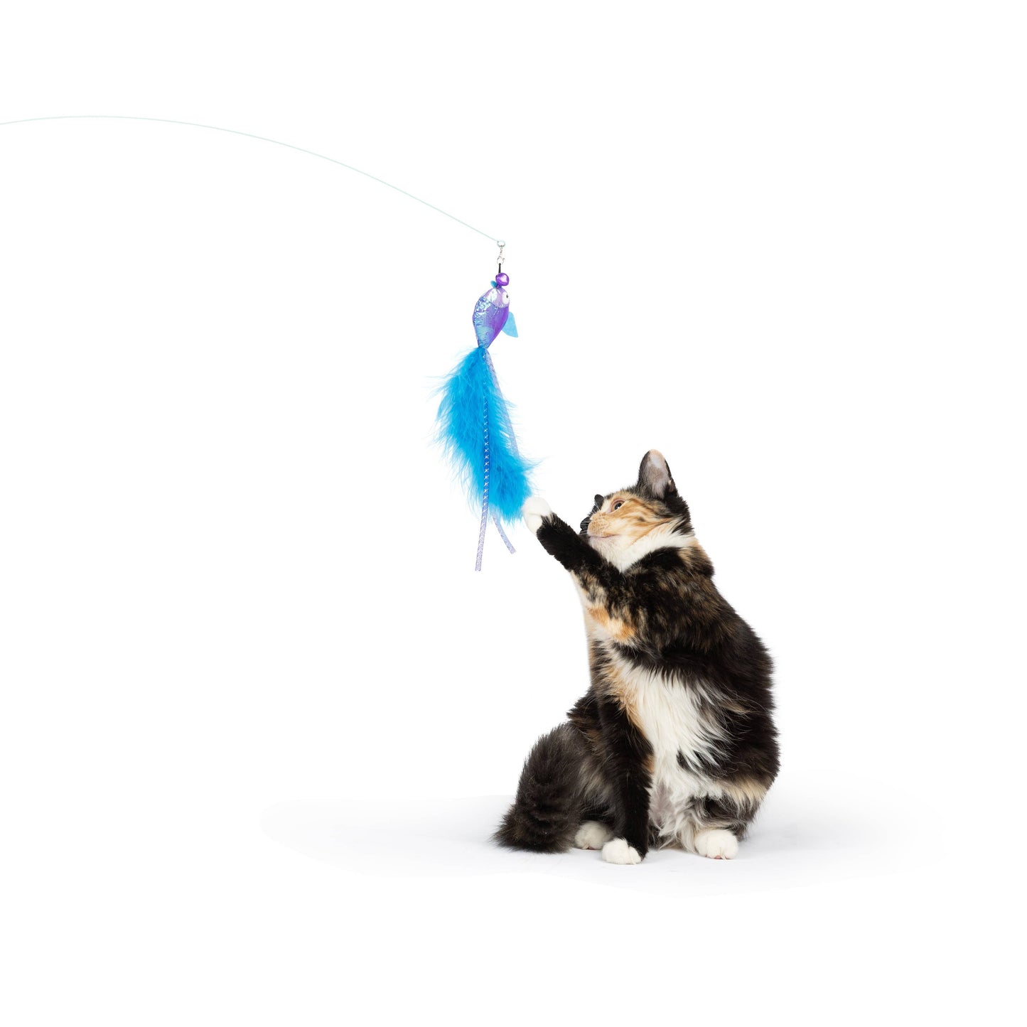 Purple Fishy Feather Teasers 2pk Refill Cat Toy