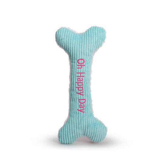 Oh Happy Day! 12" Birthday Bone Plush Dog Toy