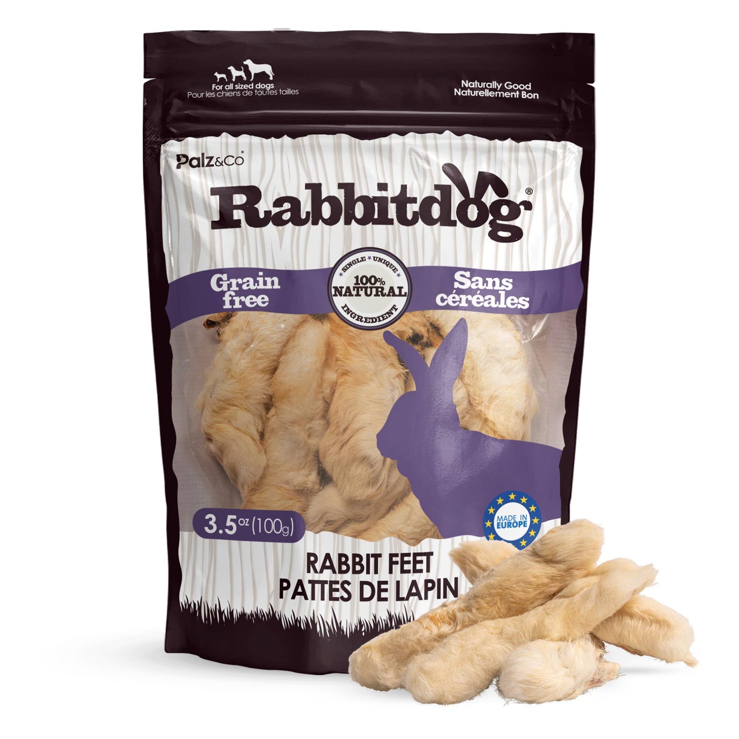 Rabbitdog Rabbit Feet with Fur - 100g