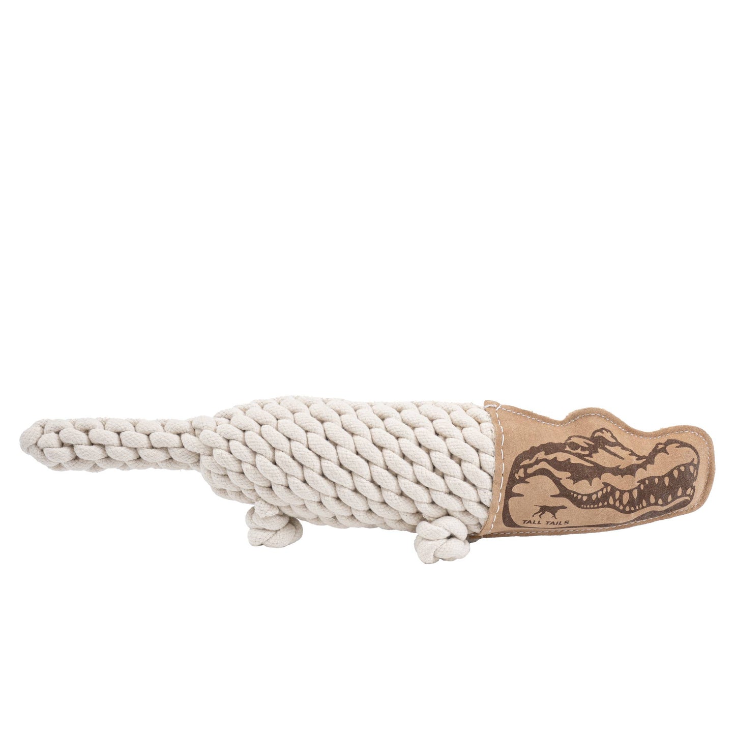 Natural Leather Crunch Crocodile Rope Dog Toy