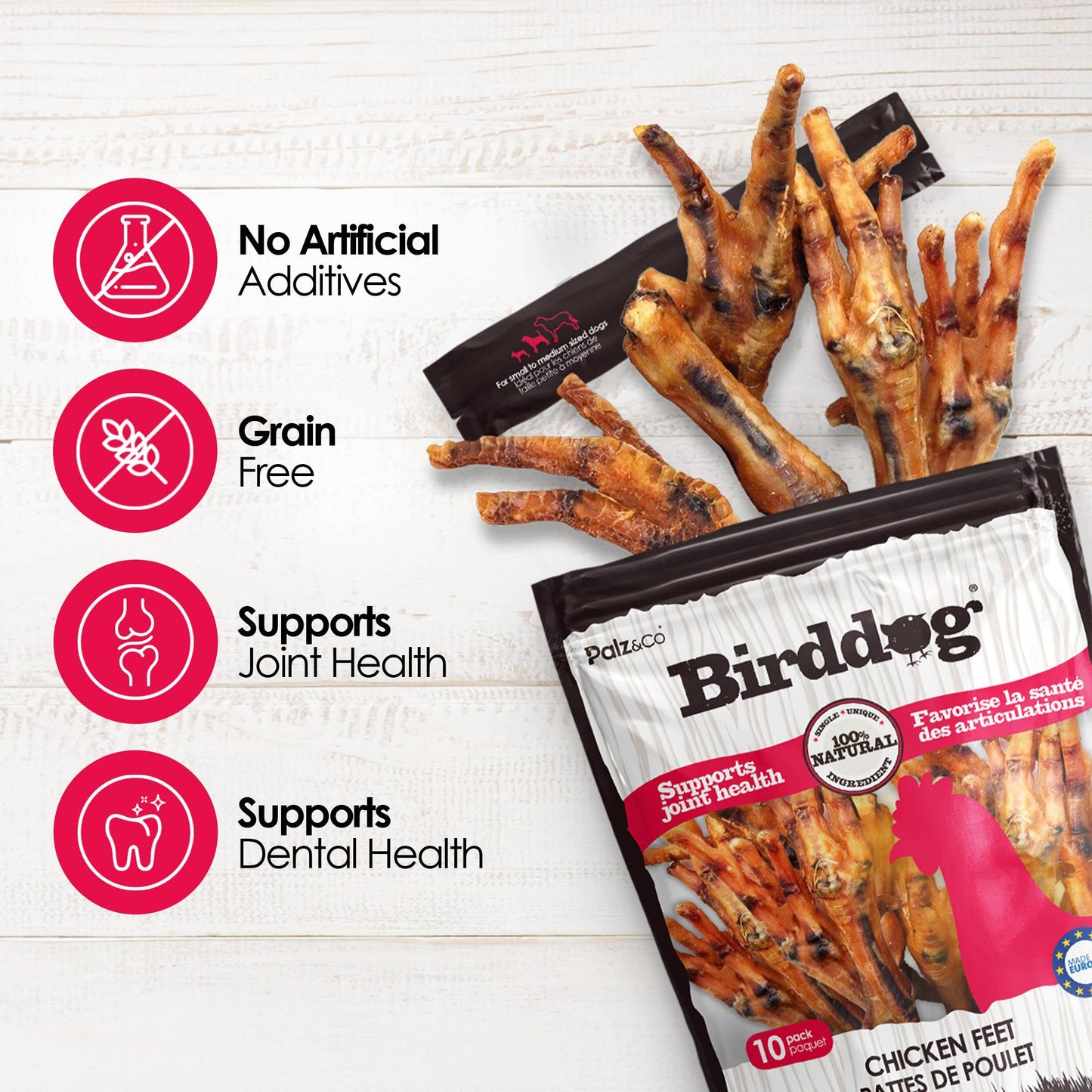 Birddog Chicken Feet Dog Treats
