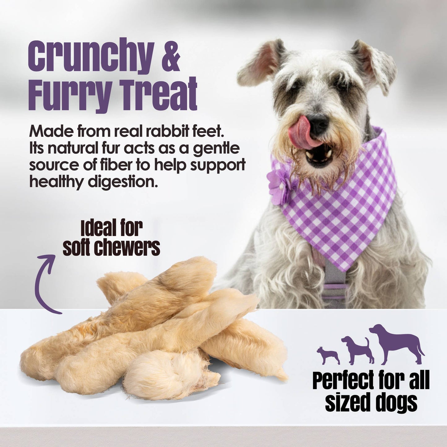 Rabbitdog Rabbit Feet with Fur - 100g