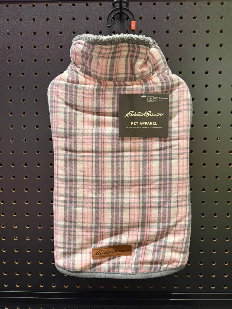 Eddie Bauer Cordova Reversible Vest - Pink Plaid