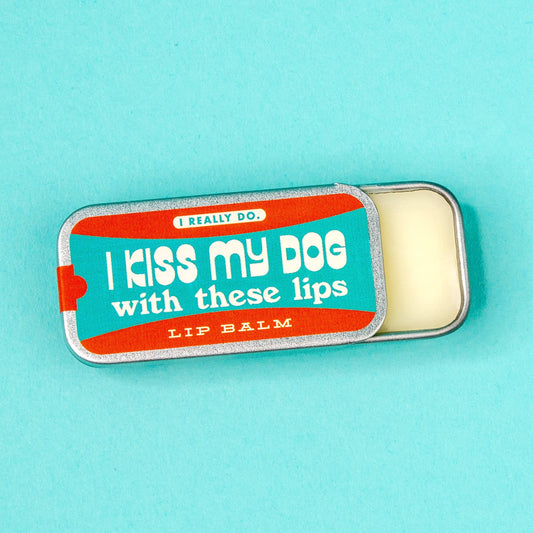 I Kiss My Dog Lip Balm | Funny Old School Tin