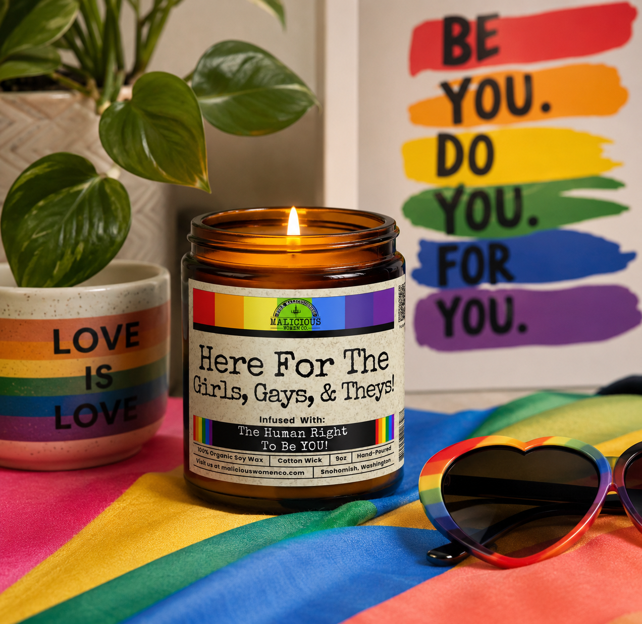 Here For the Girls, Gays, & Theys | 9oz Candle
