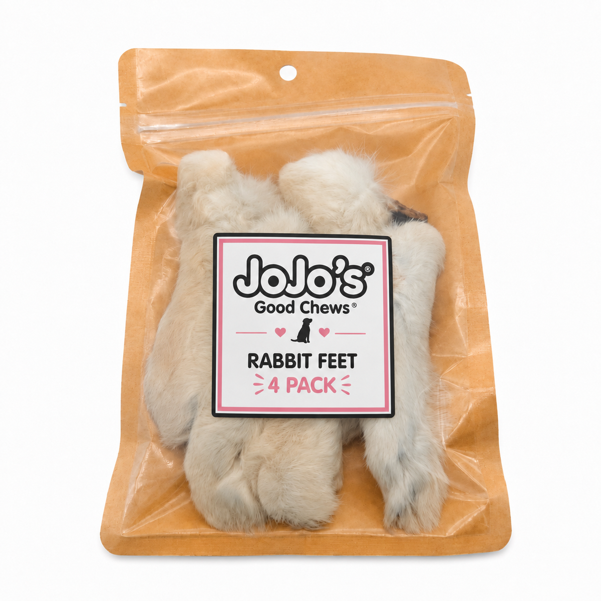 Grab N’ Go Rabbit Feet Dog Chews 4-Pack