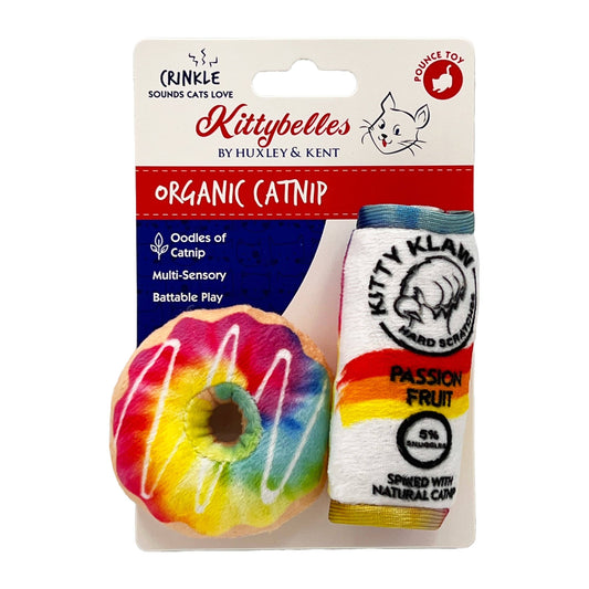 Donut & Kitty Klaw Passion Fruit 2pk Cat Toy
