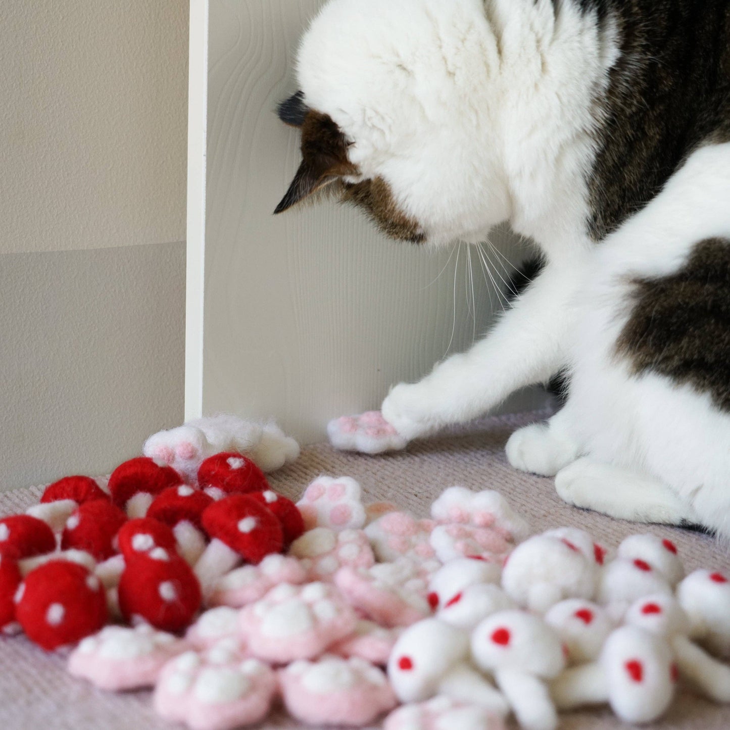 Handmade Wool Felt Cat Toy Set –Paws