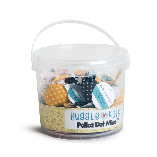 HuggleKats® PolkaDot Mice Cat Toys Counter Bucket