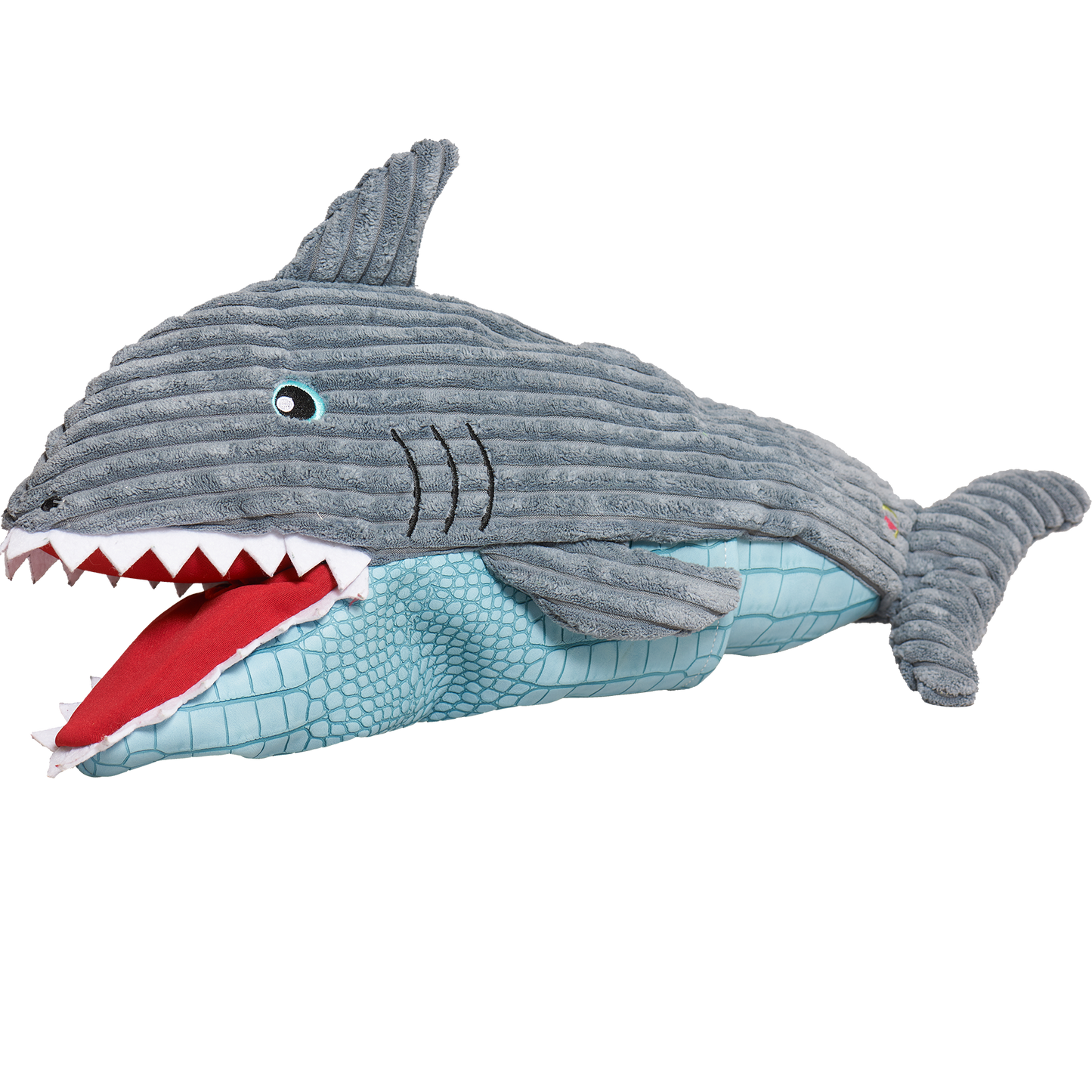 HuggleSnuffles™ Chomp & Chase — Finn Shark Puppet + Ruff-Tex® Beach Ball