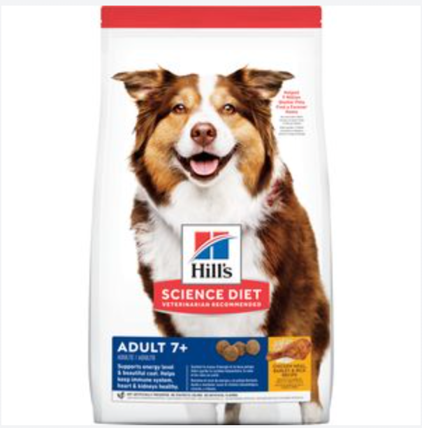 Hill's Science Diet Senior 7+ Dry Dog Food, Chicken Meal, Barley & Brown Rice Recipe