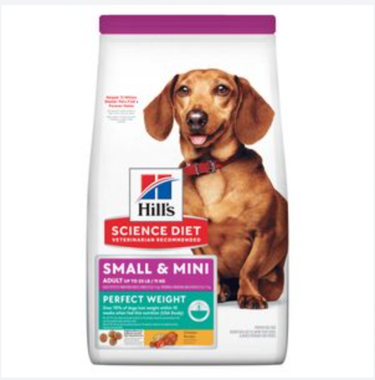 Hill's Science Diet Adult Dry Dog Food, Perfect Weight, Small & Mini Chicken Recipe