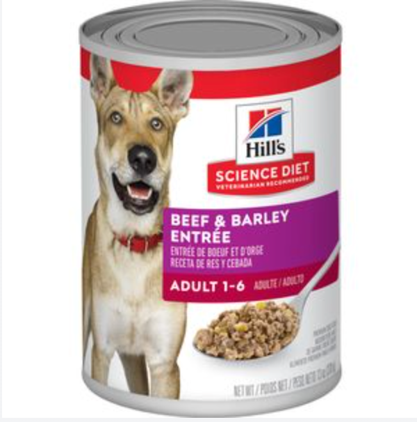 Hill's Science Diet Adult Canned Dog Food, Beef & Barley Entree