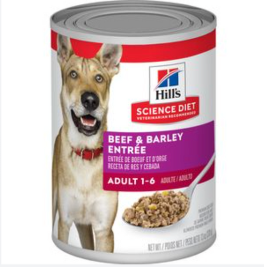 Hill's Science Diet Adult Canned Dog Food, Beef & Barley Entree